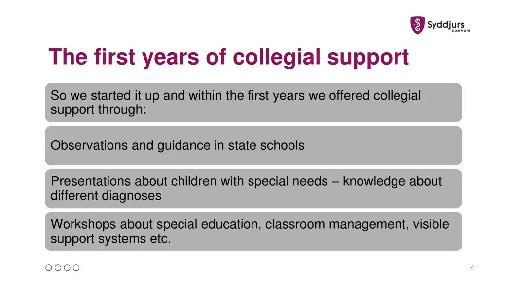 the first years of collegial support