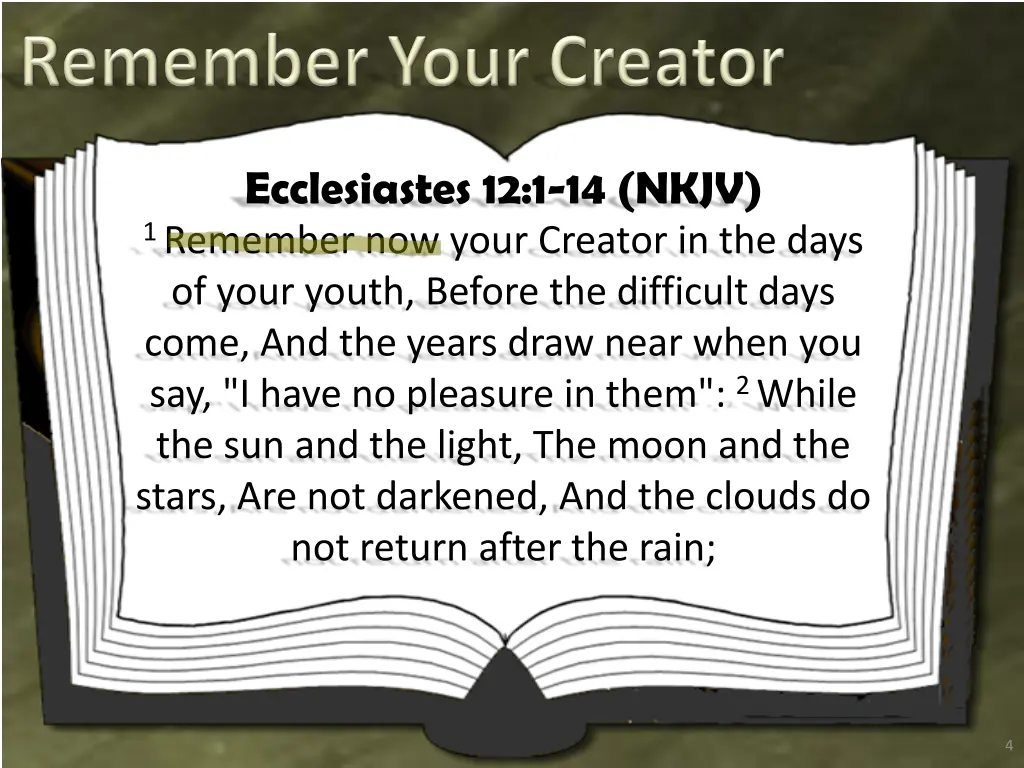 ecclesiastes 12 1 14 nkjv 1 remember now your