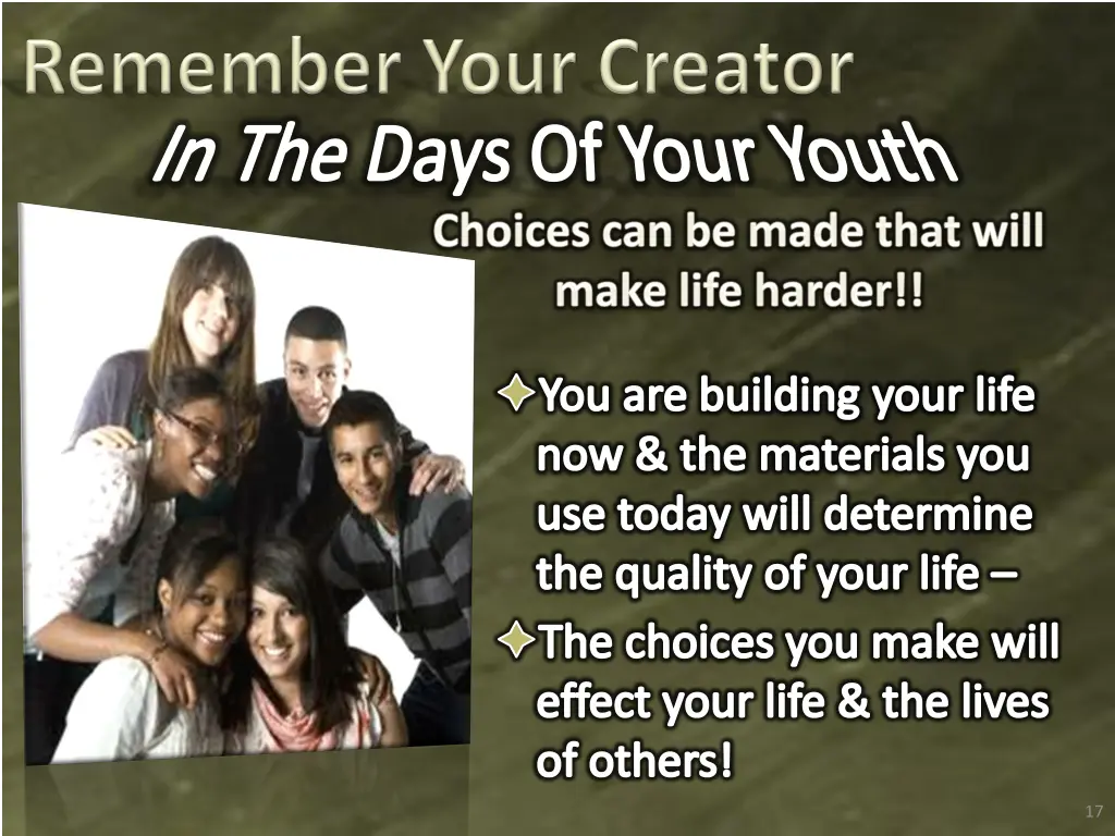 in the days of your youth 1