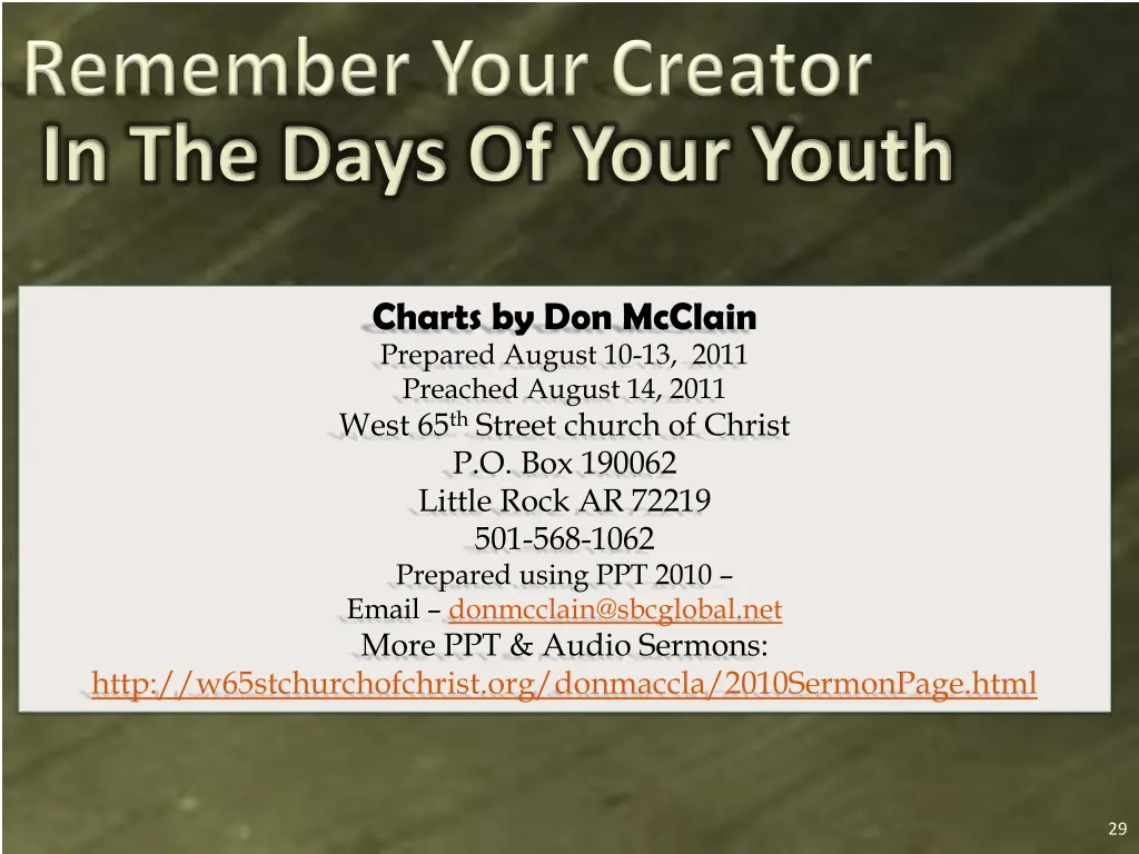 in the days of your youth 3