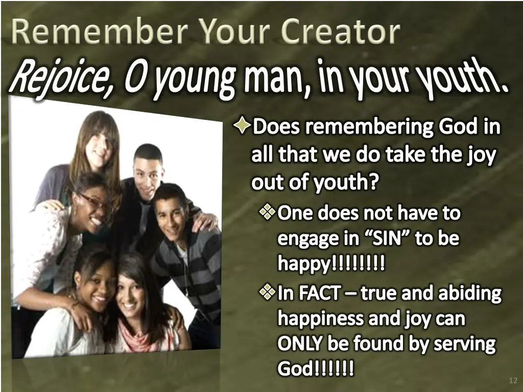 rejoice o young man in your youth does
