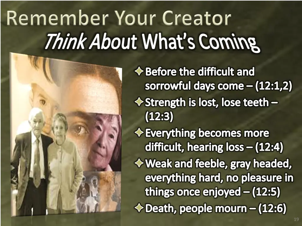 think about what s coming before the difficult