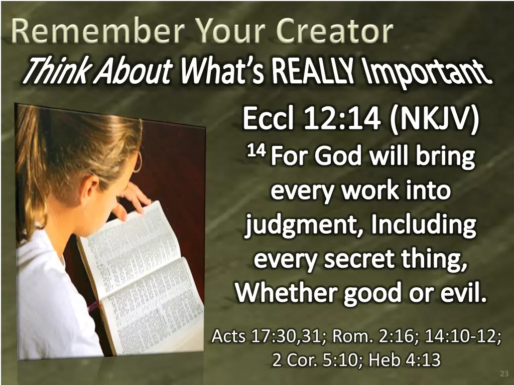 think about what s really important eccl