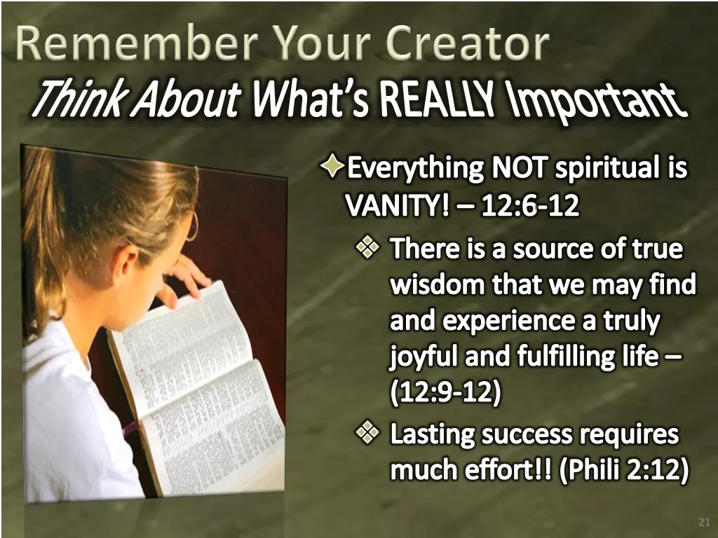 think about what s really important everything 1
