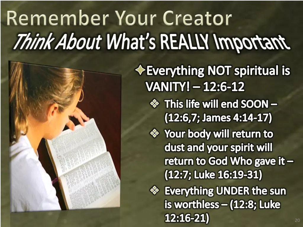 think about what s really important everything