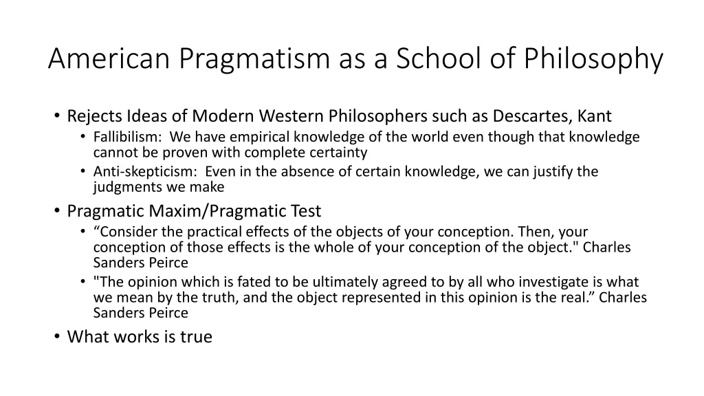 american pragmatism as a school of philosophy