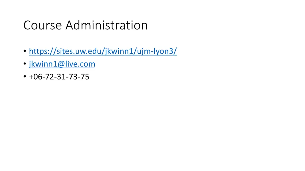 course administration