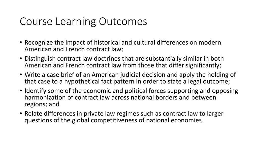 course learning outcomes