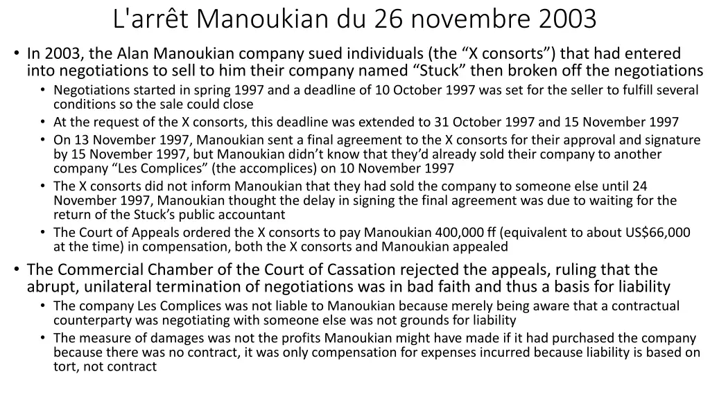 l arr t manoukian du 26 novembre 2003 in 2003