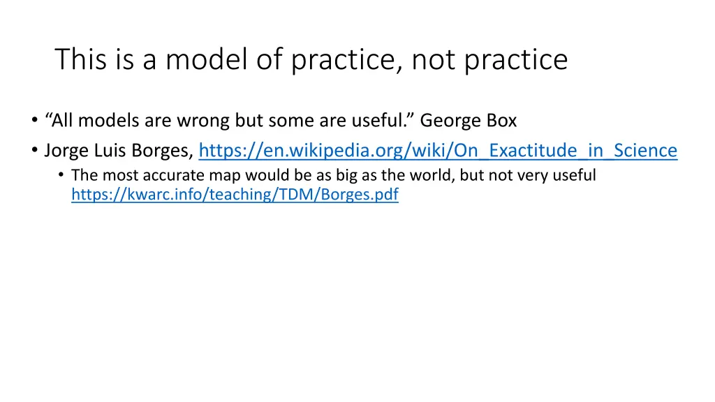 this is a model of practice not practice