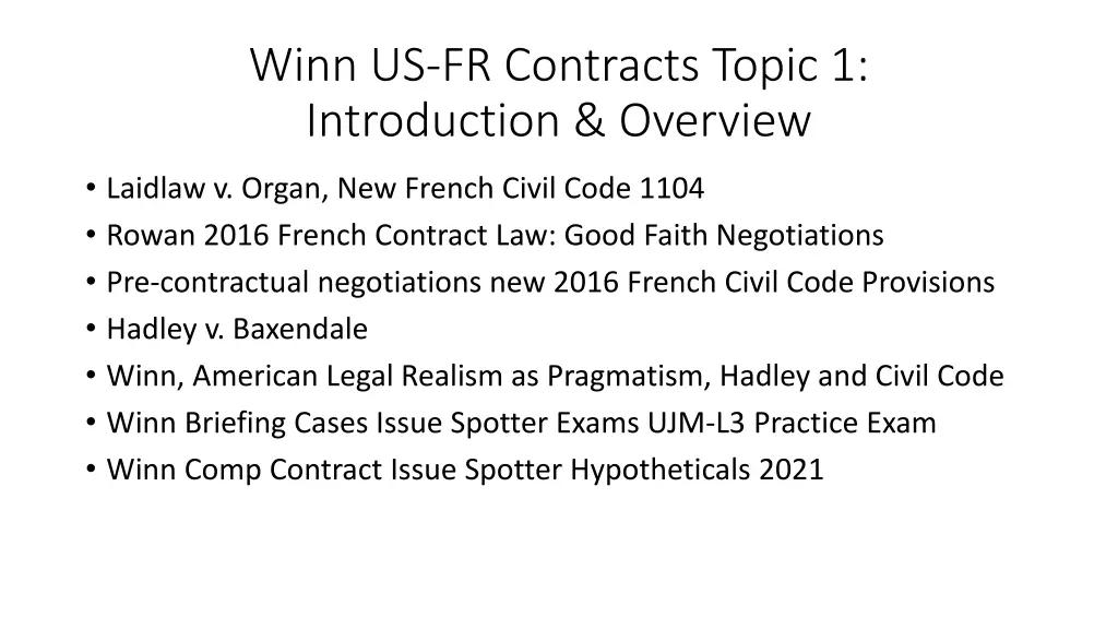 winn us fr contracts topic 1 introduction overview