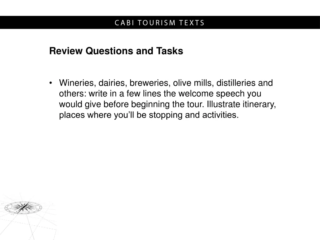 review questions and tasks