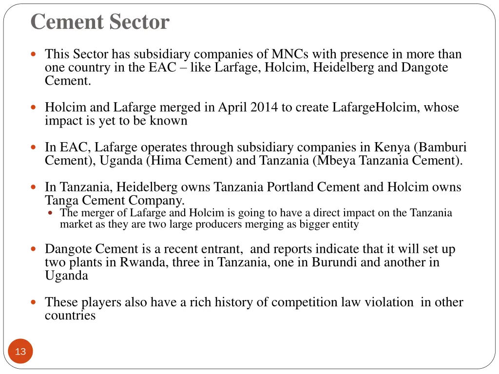 cement sector