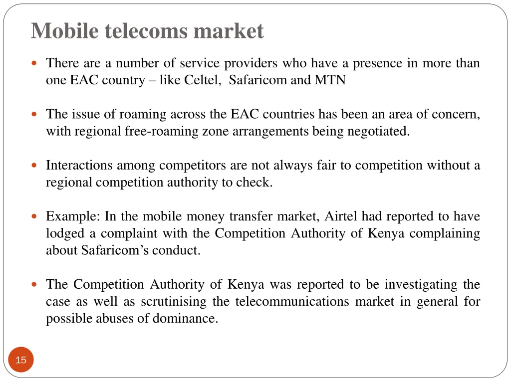 mobile telecoms market
