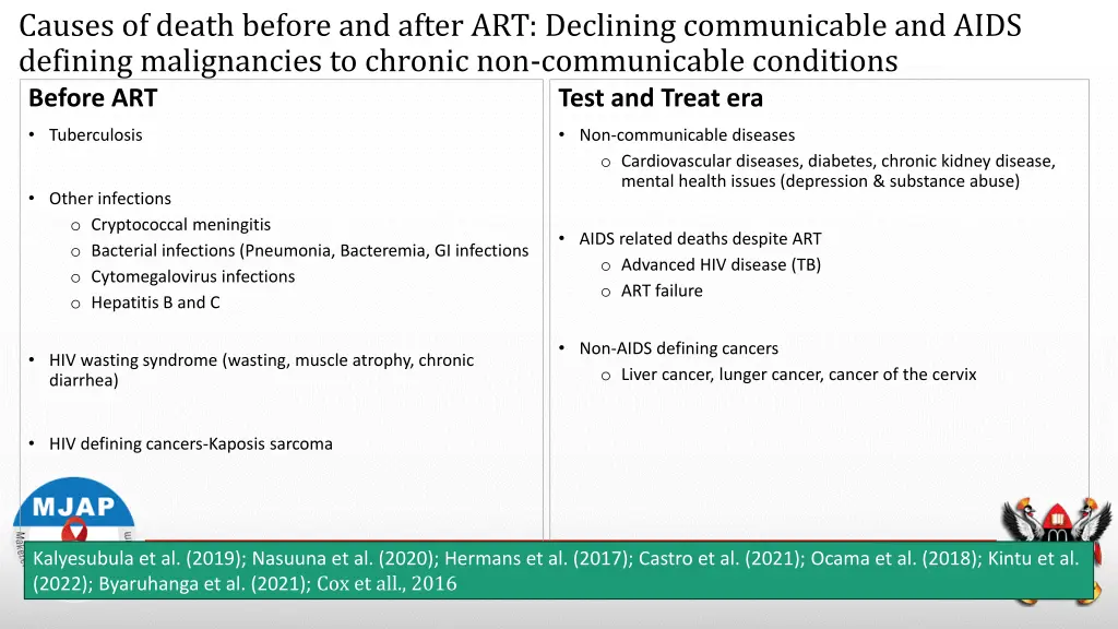 causes of death before and after art declining