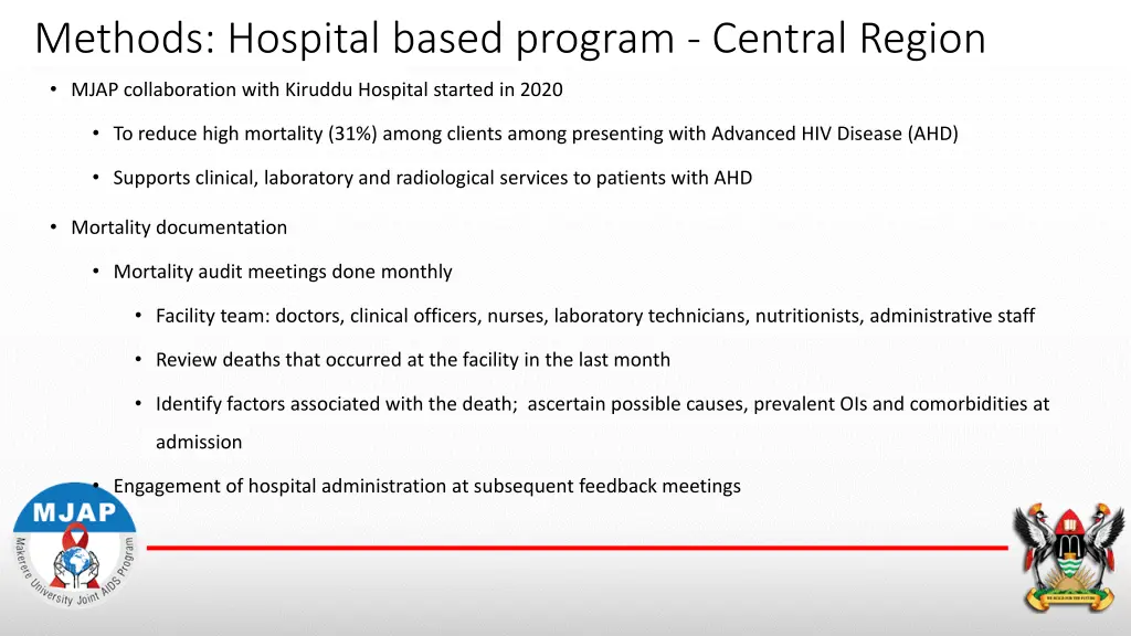 methods hospital based program central region
