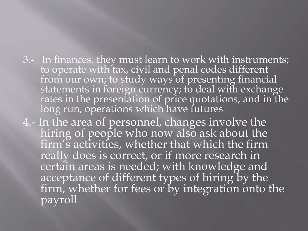 3 in finances they must learn to work with