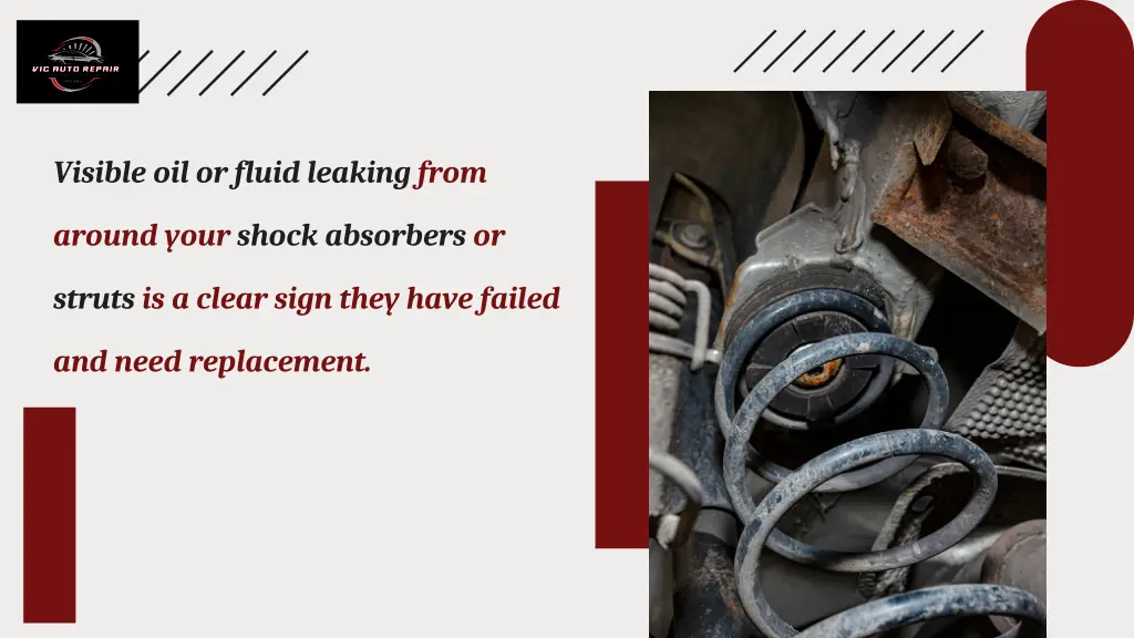 visible oil or fluid leaking from
