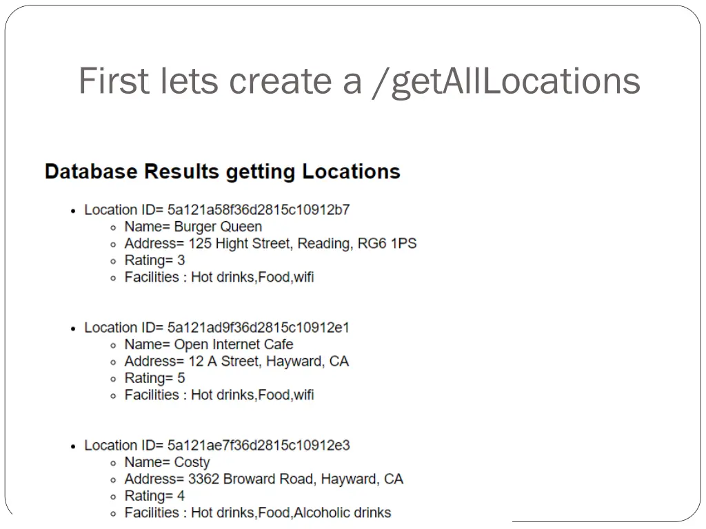 first lets create a getalllocations