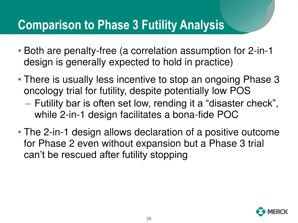 comparison to phase 3 futility analysis