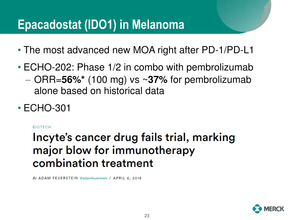 epacadostat ido1 in melanoma