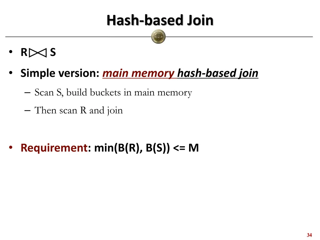hash based join