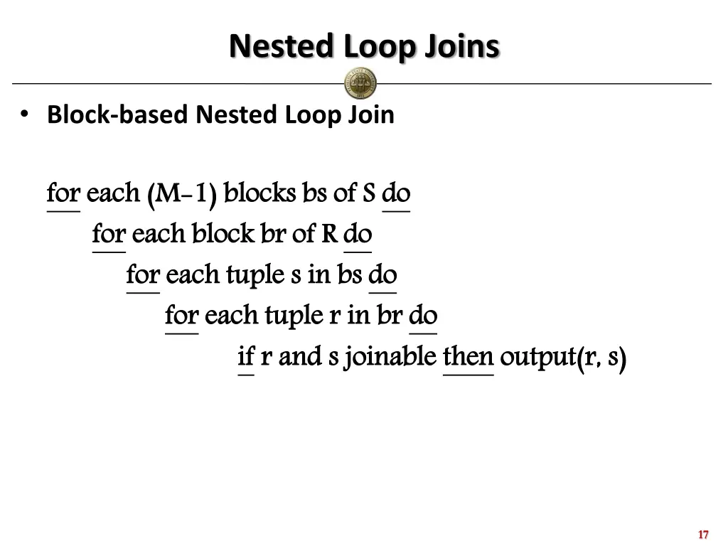 nested loop joins 1