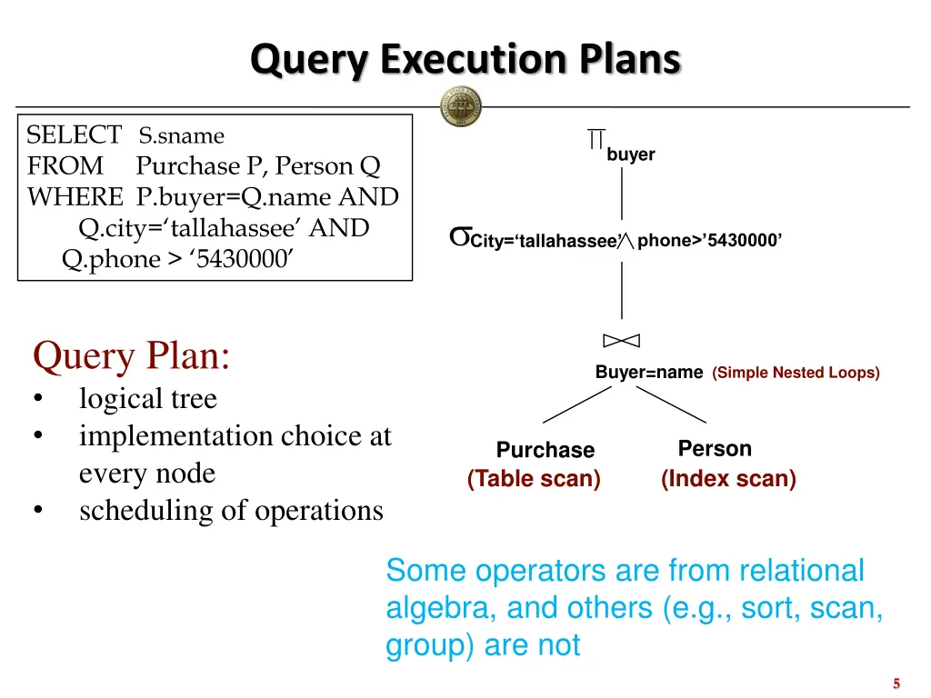 query execution plans