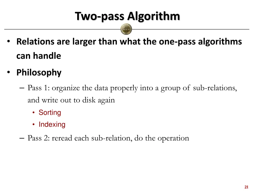 two pass algorithm