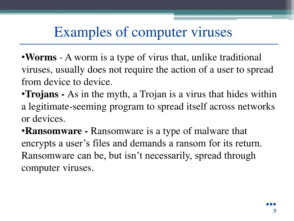 examples of computer viruses