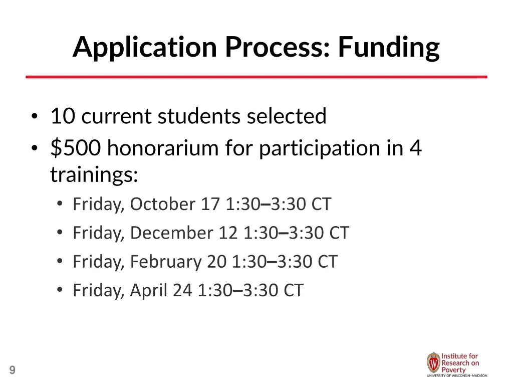 application process funding