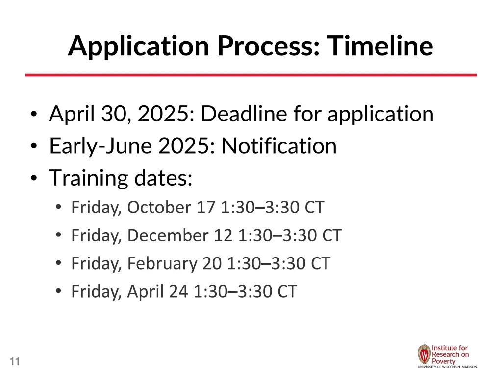 application process timeline