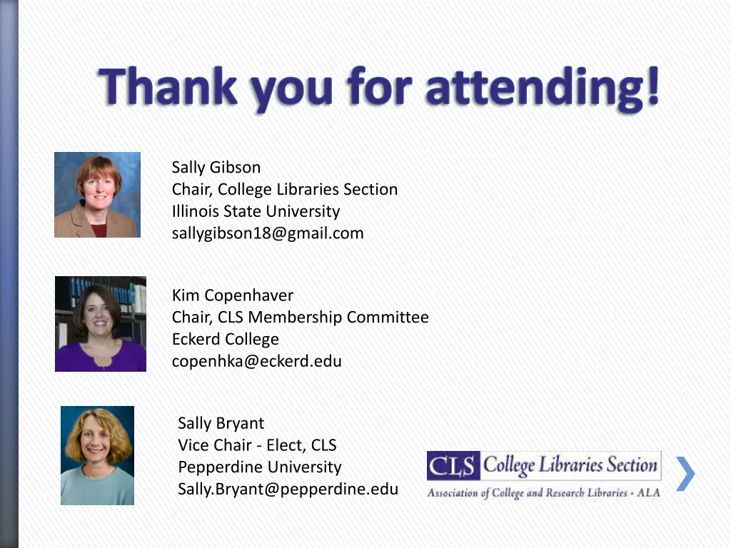 thank you for attending
