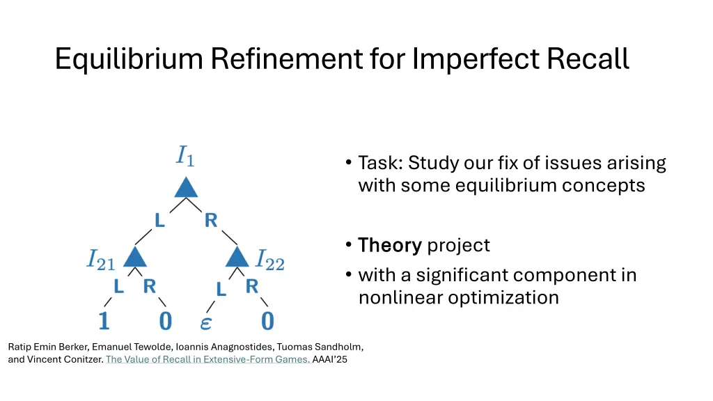 equilibrium refinement for imperfect recall