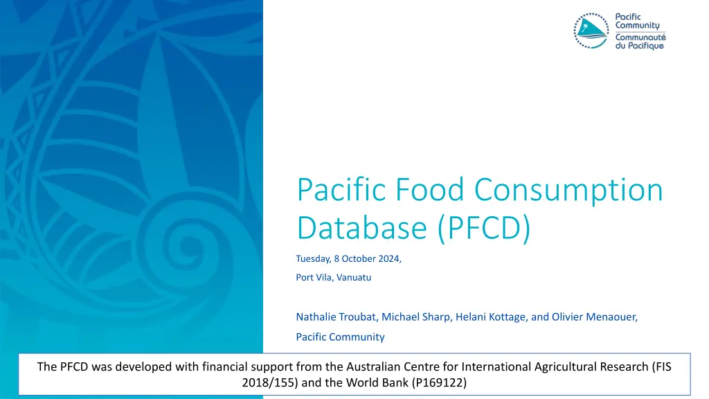 pacific food consumption database pfcd