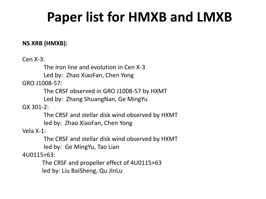 paper list for hmxb and lmxb 2