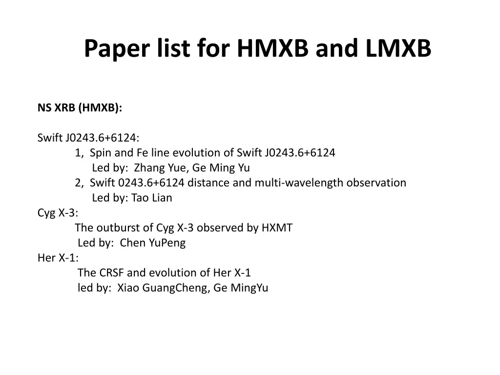 paper list for hmxb and lmxb 3