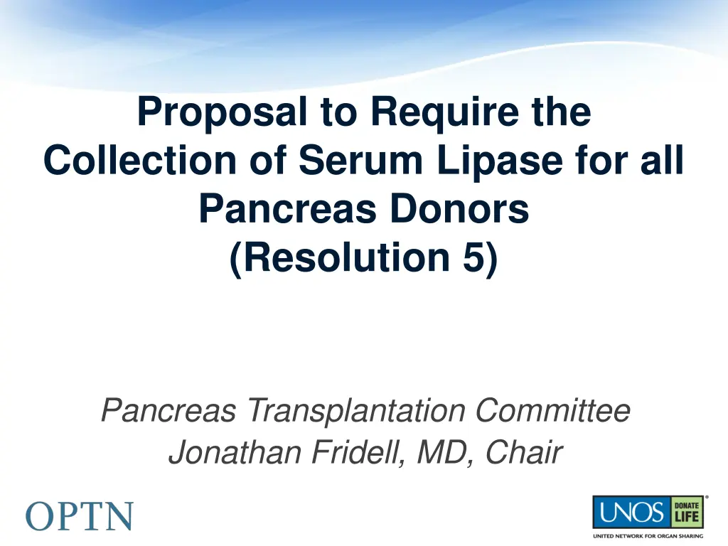 proposal to require the collection of serum