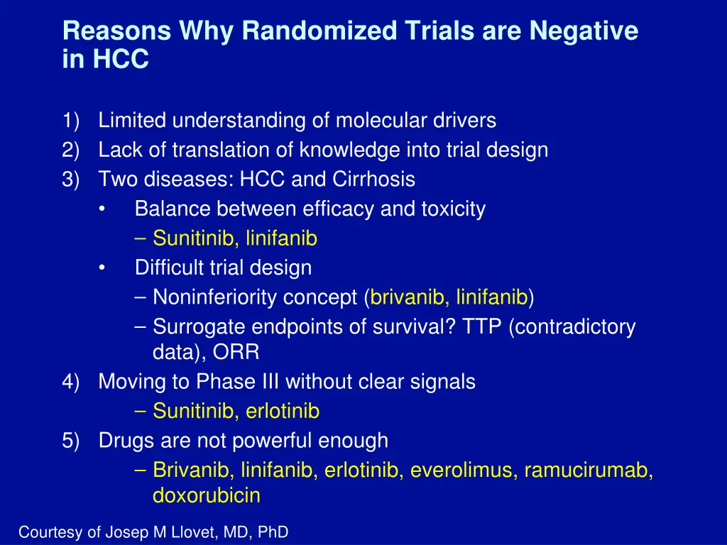 reasons why randomized trials are negative in hcc
