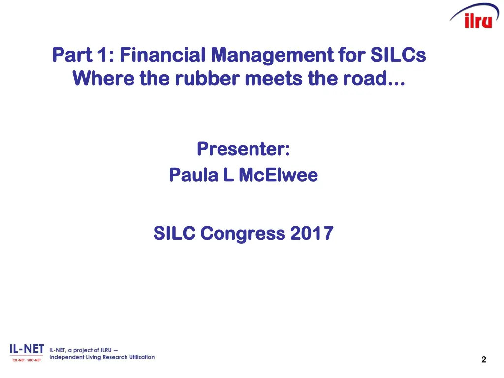 part 1 financial management for silcs part