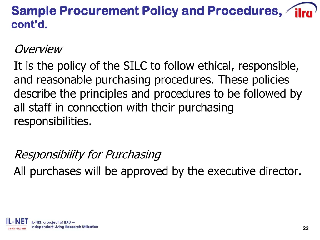 sample procurement policy and procedures sample
