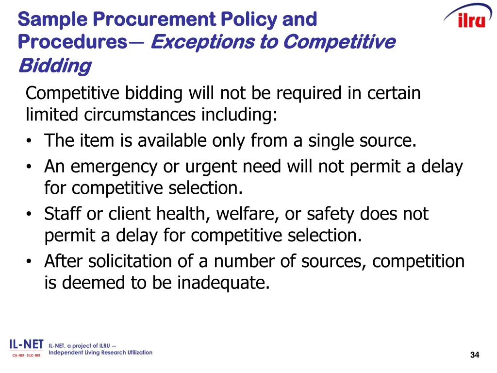 sample procurement policy and sample procurement