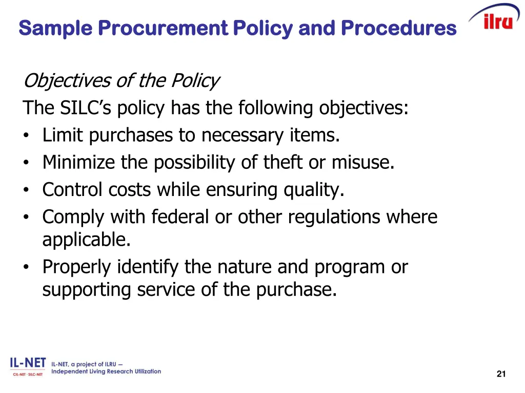 sample procurement policy sample procurement