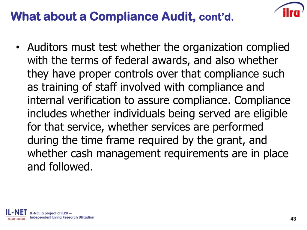 what about a compliance audit what about 1