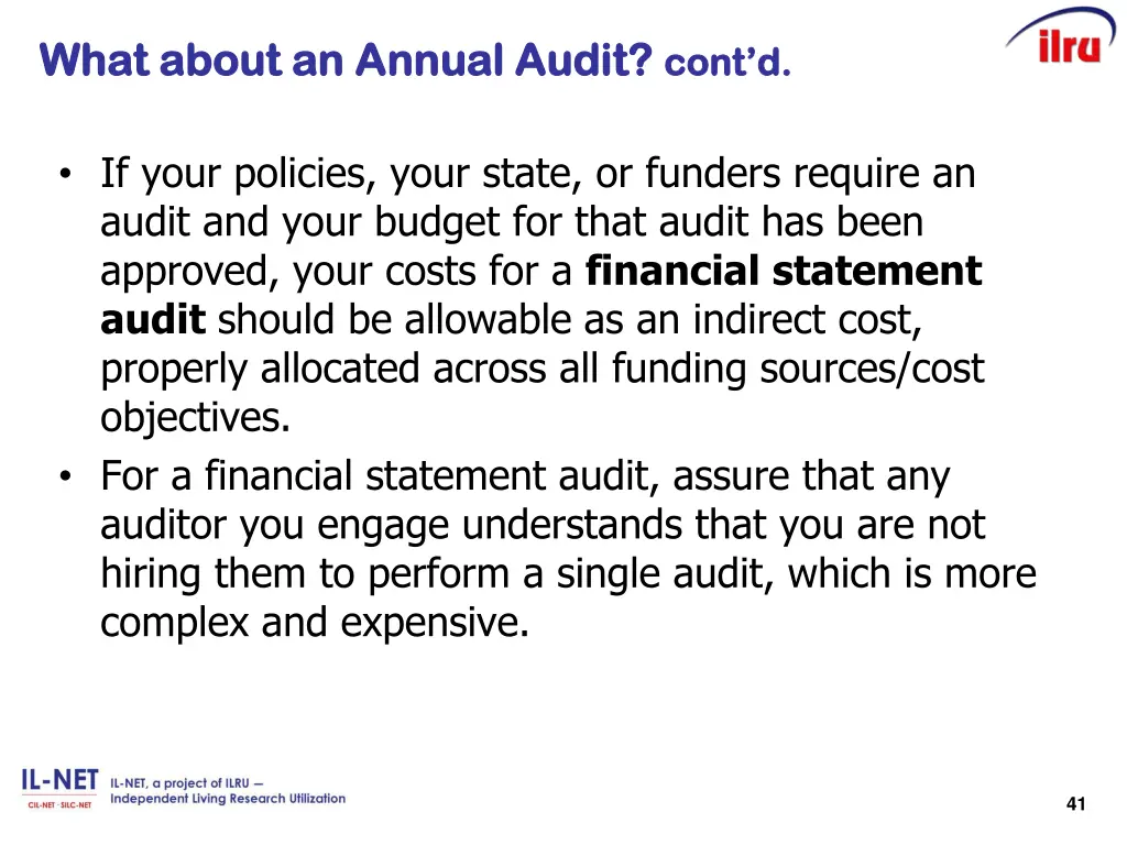 what about an a what about an annual audit