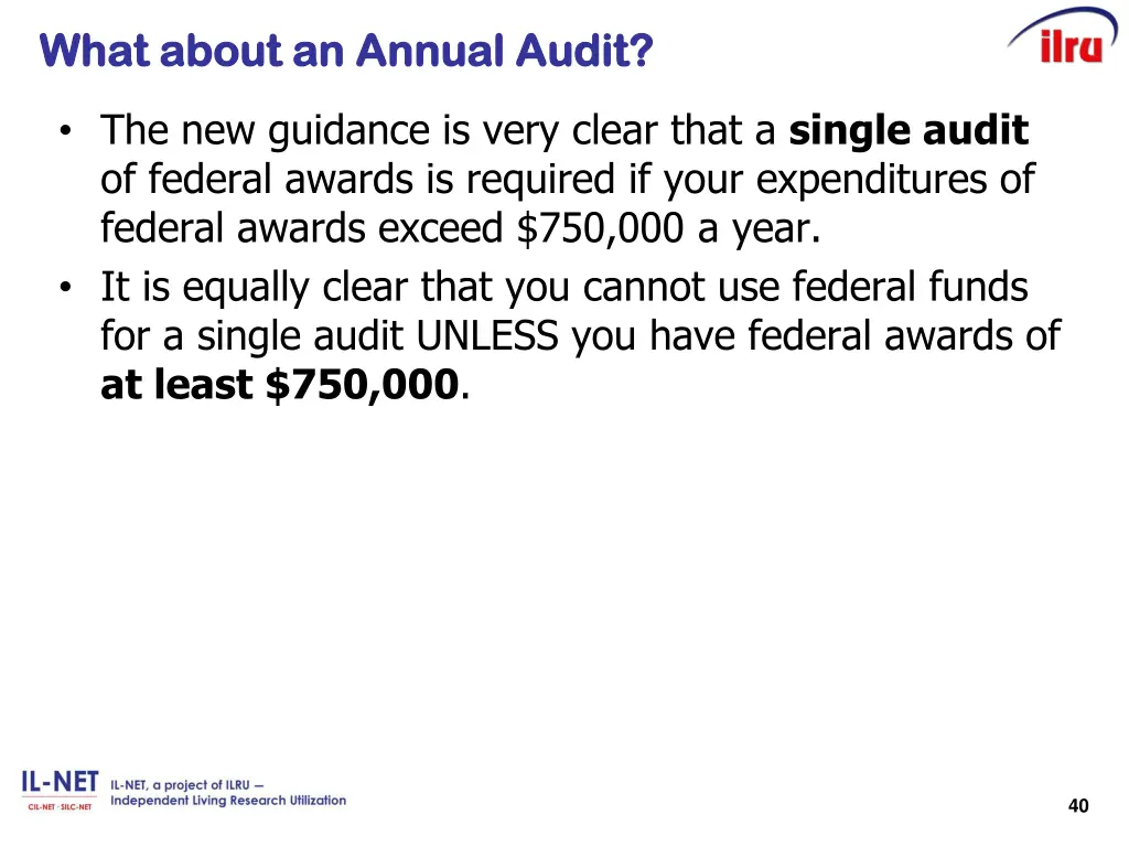 what about an annual audit what about an annual