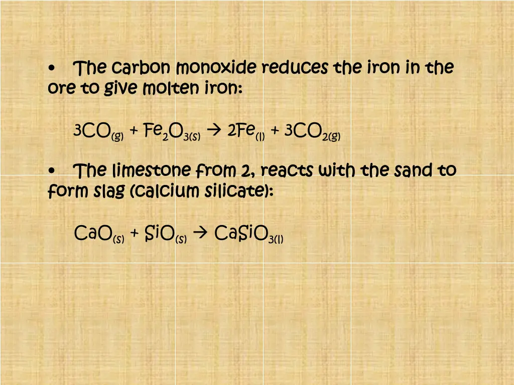 ore to give molten iron ore to give molten iron