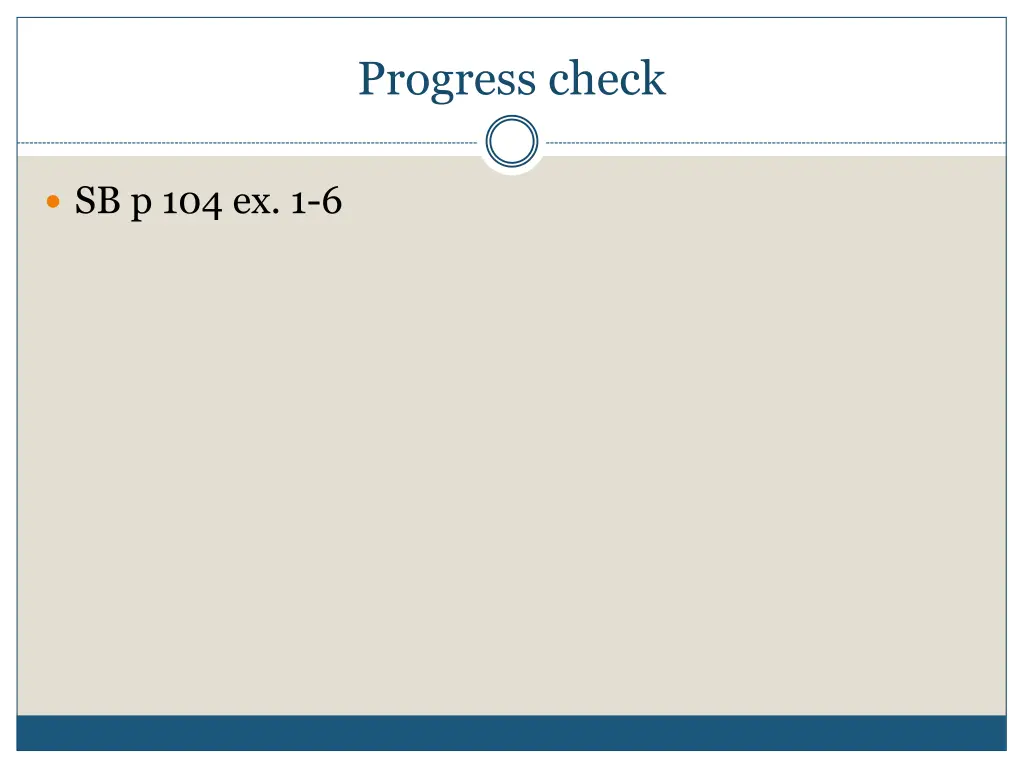 progress check