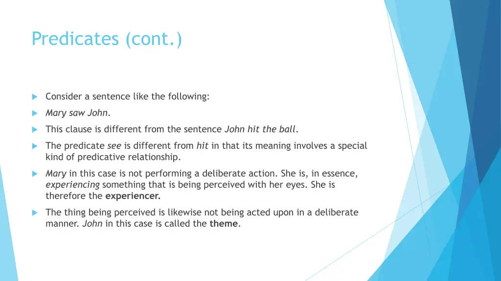 predicates cont 2