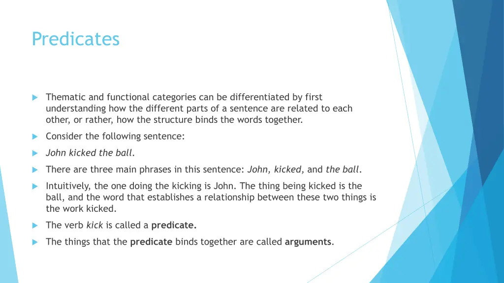 predicates